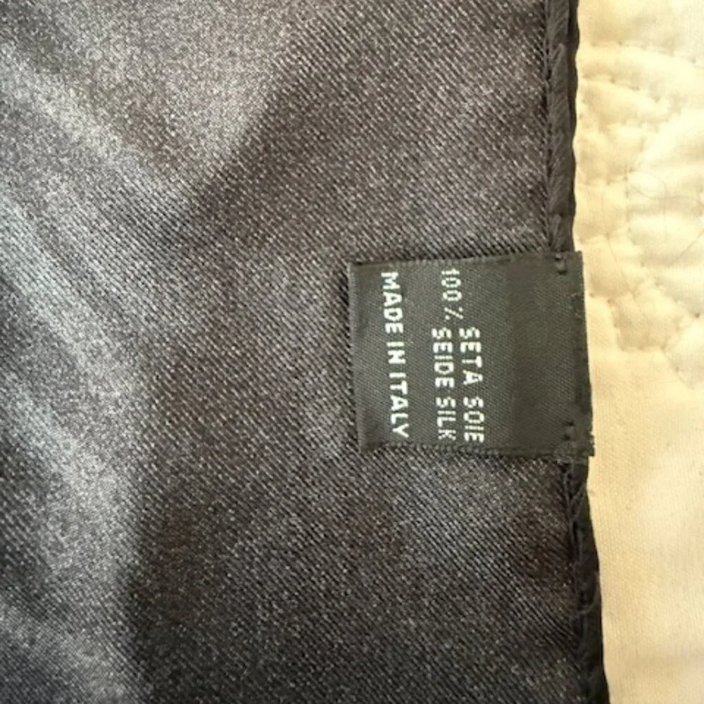 vintage  black leopard print silk scarf